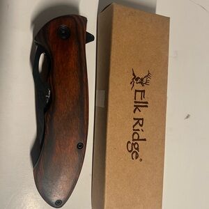 ER-A159BW elk ridge brown pakka wood handle knife